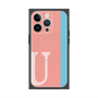 プレミアムスクエアケース with MagSafe［ オリジナル - initial color line - U pink ］
