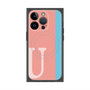 プレミアムスクエアケース with MagSafe［ オリジナル - initial color line - U pink ］