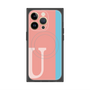 プレミアムスクエアケース with MagSafe［ オリジナル - initial color line - U pink ］