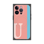 プレミアムスクエアケース with MagSafe［ オリジナル - initial color line - U pink ］