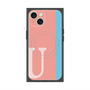 プレミアムスクエアケース with MagSafe［ オリジナル - initial color line - U pink ］