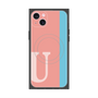 プレミアムスクエアケース with MagSafe［ オリジナル - initial color line - U pink ］