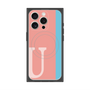プレミアムスクエアケース with MagSafe［ オリジナル - initial color line - U pink ］