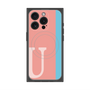 プレミアムスクエアケース with MagSafe［ オリジナル - initial color line - U pink ］