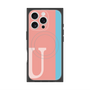 プレミアムスクエアケース with MagSafe［ オリジナル - initial color line - U pink ］
