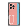 プレミアムスクエアケース with MagSafe［ オリジナル - initial color line - U pink ］