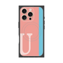 プレミアムスクエアケース with MagSafe［ オリジナル - initial color line - U pink ］
