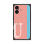 プレミアムスクエアケース with MagSafe［ オリジナル - initial color line - U pink ］