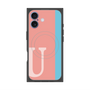 プレミアムスクエアケース with MagSafe［ オリジナル - initial color line - U pink ］