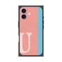 プレミアムスクエアケース with MagSafe［ オリジナル - initial color line - U pink ］