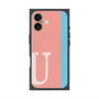 プレミアムスクエアケース with MagSafe［ オリジナル - initial color line - U pink ］