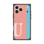 プレミアムスクエアケース with MagSafe［ オリジナル - initial color line - U pink ］