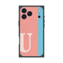 プレミアムスクエアケース with MagSafe［ オリジナル - initial color line - U pink ］
