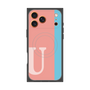 プレミアムスクエアケース with MagSafe［ オリジナル - initial color line - U pink ］