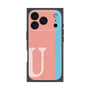 プレミアムスクエアケース with MagSafe［ オリジナル - initial color line - U pink ］