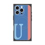 プレミアムスクエアケース with MagSafe［ オリジナル - initial color line - U blue ］