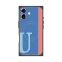 プレミアムスクエアケース with MagSafe［ オリジナル - initial color line - U blue ］