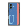 プレミアムスクエアケース with MagSafe［ オリジナル - initial color line - U blue ］