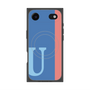 プレミアムスクエアケース with MagSafe［ オリジナル - initial color line - U blue ］