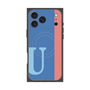 プレミアムスクエアケース with MagSafe［ オリジナル - initial color line - U blue ］