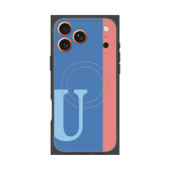 プレミアムスクエアケース with MagSafe［ オリジナル - initial color line - U blue ］