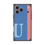 プレミアムスクエアケース with MagSafe［ オリジナル - initial color line - U blue ］