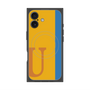 プレミアムスクエアケース with MagSafe［ オリジナル - initial color line - U orange ］