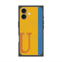 プレミアムスクエアケース with MagSafe［ オリジナル - initial color line - U orange ］