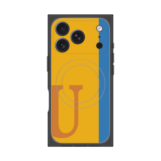 プレミアムスクエアケース with MagSafe［ オリジナル - initial color line - U orange ］