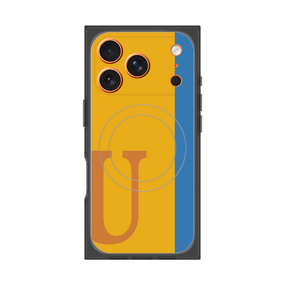 プレミアムスクエアケース with MagSafe［ オリジナル - initial color line - U orange ］