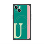 プレミアムスクエアケース with MagSafe［ オリジナル - initial color line - U green ］