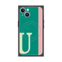 プレミアムスクエアケース with MagSafe［ オリジナル - initial color line - U green ］