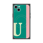 プレミアムスクエアケース with MagSafe［ オリジナル - initial color line - U green ］