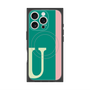 プレミアムスクエアケース with MagSafe［ オリジナル - initial color line - U green ］
