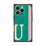 プレミアムスクエアケース with MagSafe［ オリジナル - initial color line - U green ］