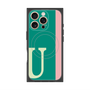 プレミアムスクエアケース with MagSafe［ オリジナル - initial color line - U green ］