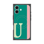 プレミアムスクエアケース with MagSafe［ オリジナル - initial color line - U green ］