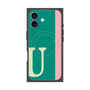 プレミアムスクエアケース with MagSafe［ オリジナル - initial color line - U green ］