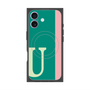 プレミアムスクエアケース with MagSafe［ オリジナル - initial color line - U green ］