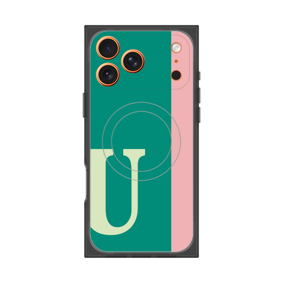 プレミアムスクエアケース with MagSafe［ オリジナル - initial color line - U green ］