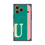 プレミアムスクエアケース with MagSafe［ オリジナル - initial color line - U green ］
