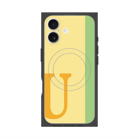 プレミアムスクエアケース with MagSafe［ オリジナル - initial color line - U yellow ］