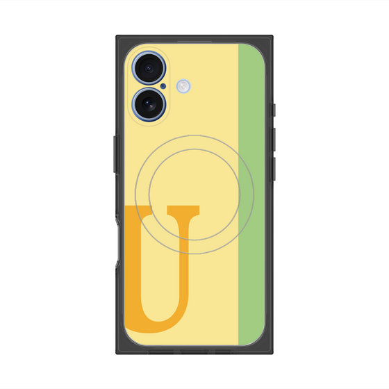 プレミアムスクエアケース with MagSafe［ オリジナル - initial color line - U yellow ］