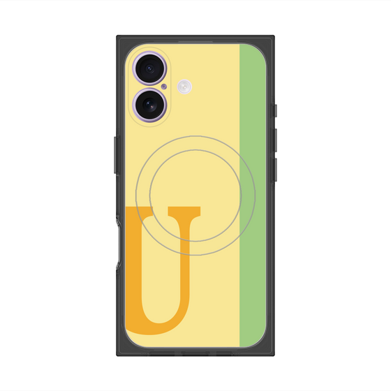 プレミアムスクエアケース with MagSafe［ オリジナル - initial color line - U yellow ］
