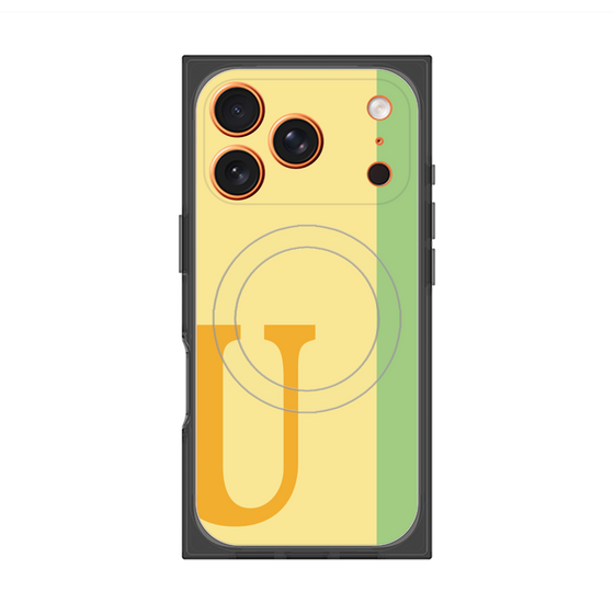 プレミアムスクエアケース with MagSafe［ オリジナル - initial color line - U yellow ］