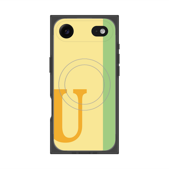 プレミアムスクエアケース with MagSafe［ オリジナル - initial color line - U yellow ］