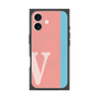 プレミアムスクエアケース with MagSafe［ オリジナル - initial color line - V pink ］