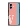 プレミアムスクエアケース with MagSafe［ オリジナル - initial color line - V pink ］