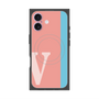 プレミアムスクエアケース with MagSafe［ オリジナル - initial color line - V pink ］