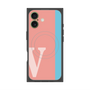プレミアムスクエアケース with MagSafe［ オリジナル - initial color line - V pink ］